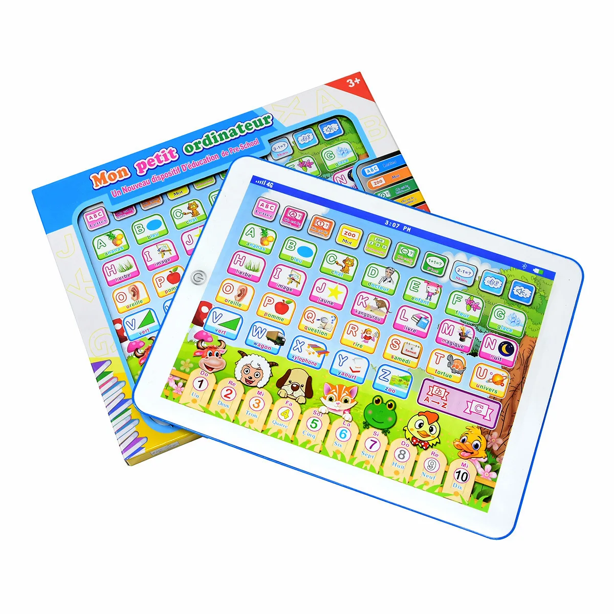 Wholesale Children Educational Intelligent baby learning toys tablet English with French Arabic for kids early education machine