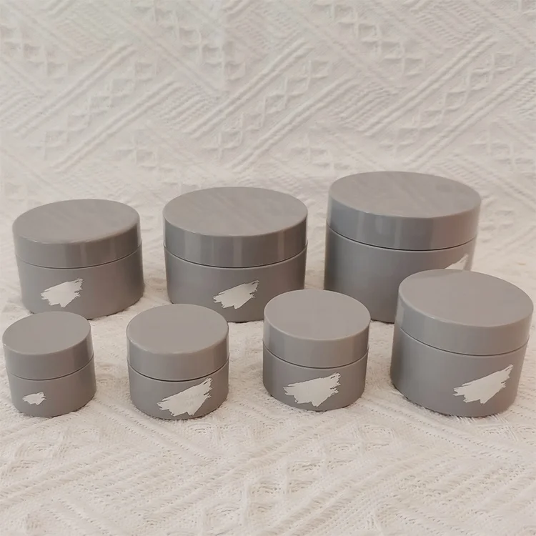 Manufacturer Wholesale Empty Fancy White Color Abs Cap PETG Child Proof Cream Cosmetic Jars