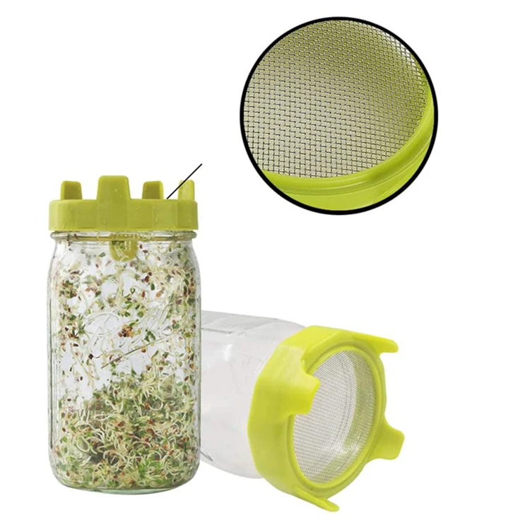 Yuming Easy Rinse & Drain Plastic Sprouting Lids for Wide Mouth Mason Jars