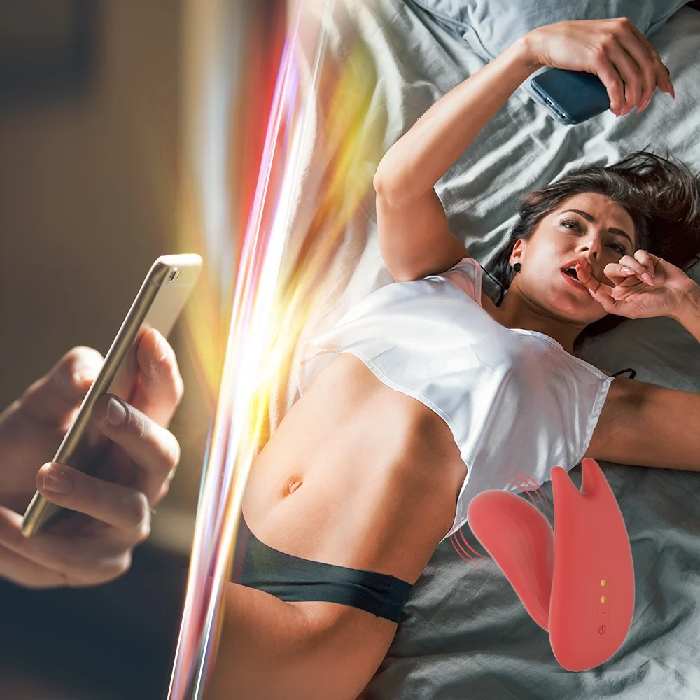 phone app remote control two motor sex toy alarm clock orgasm sex vibrator