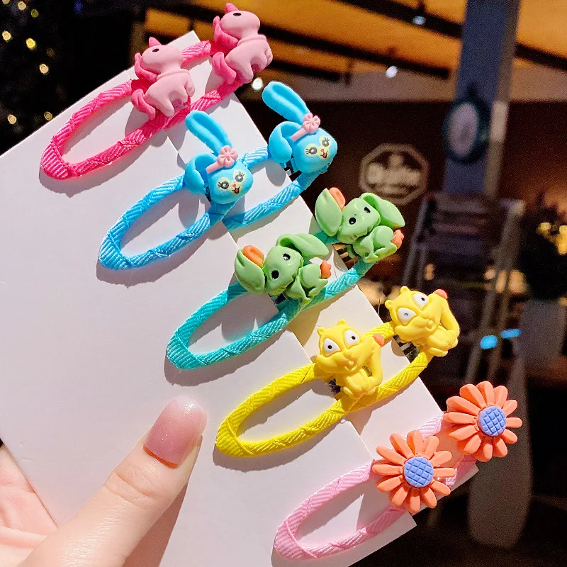 Конфеты colors10pcs BB заколки для волос в форме капли воды с цветочным принтом Слон Кролик смолы маленьких девочек наборы ухода за