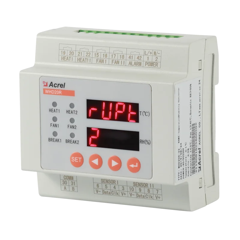 measure two channel temperature & humidity WHD20R-22 ACREL Din Rail Mounted Temperature & Humidity Controller