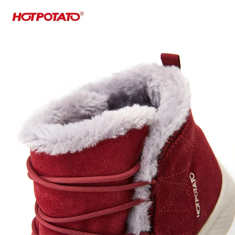 trendy suede winter boots lightweight IP sole fur snow boots for women