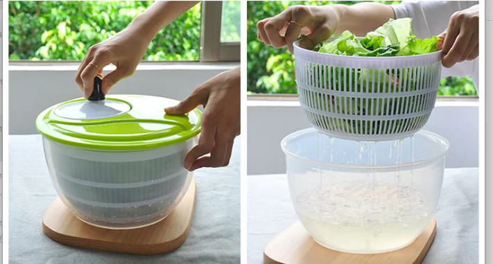 Quick and Easy Multi-Use Lettuce Spinner  Vegetable Dryer Fruit Washer Pasta and Fries Spinner