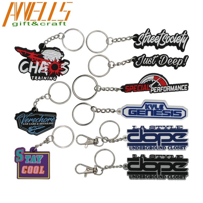 Woman Men Bag Charm Accessories Key Tag PVC Plastic Rubber Key Rings Pendant Gifts Cartoon Cute PVC Figure Keychain