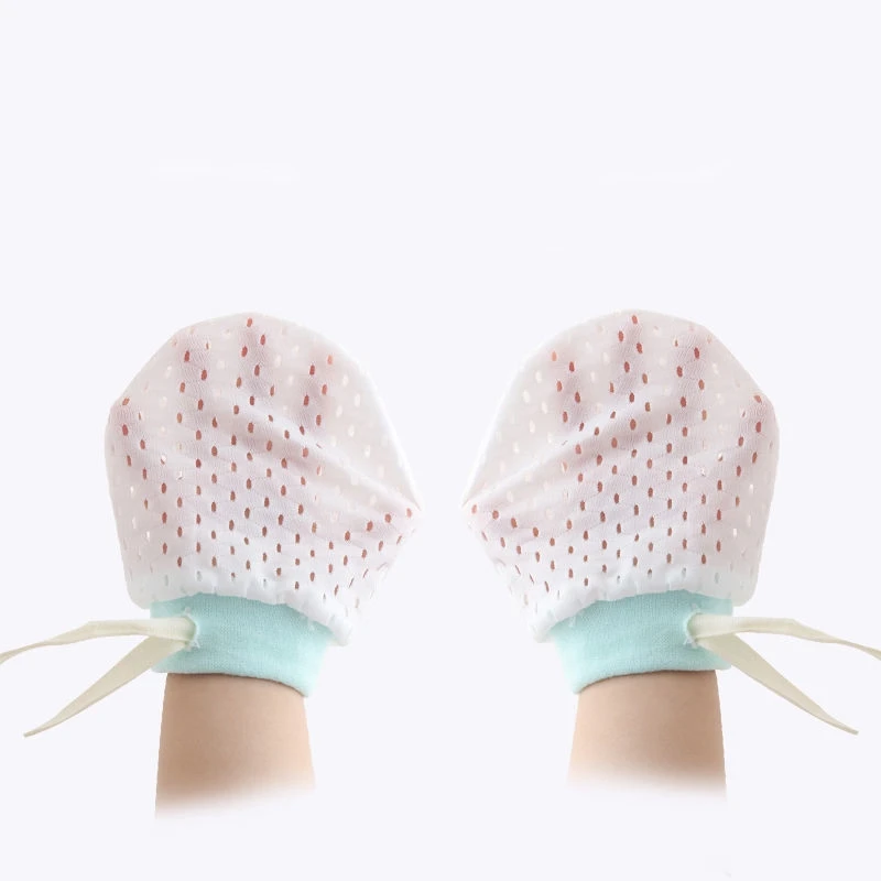 Newborn Ice Silk Breathable Anti scratch Gloves