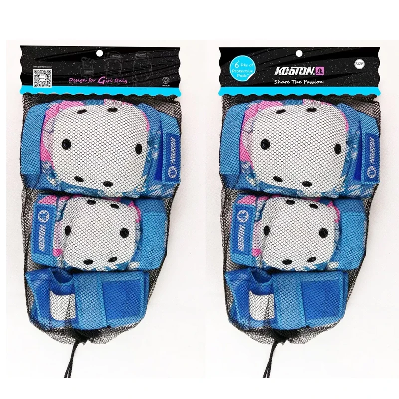 KOSTON High Quality Blue Outdoor Skate Protective Gear Set knee pads