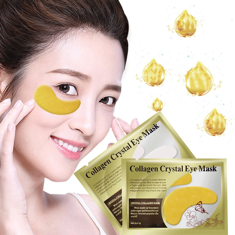 Hottest Under Eye 24K Collagen Crystal Gold Eye Mask For Skin Care Dark Circles Remove Anti Aging Wrinkle