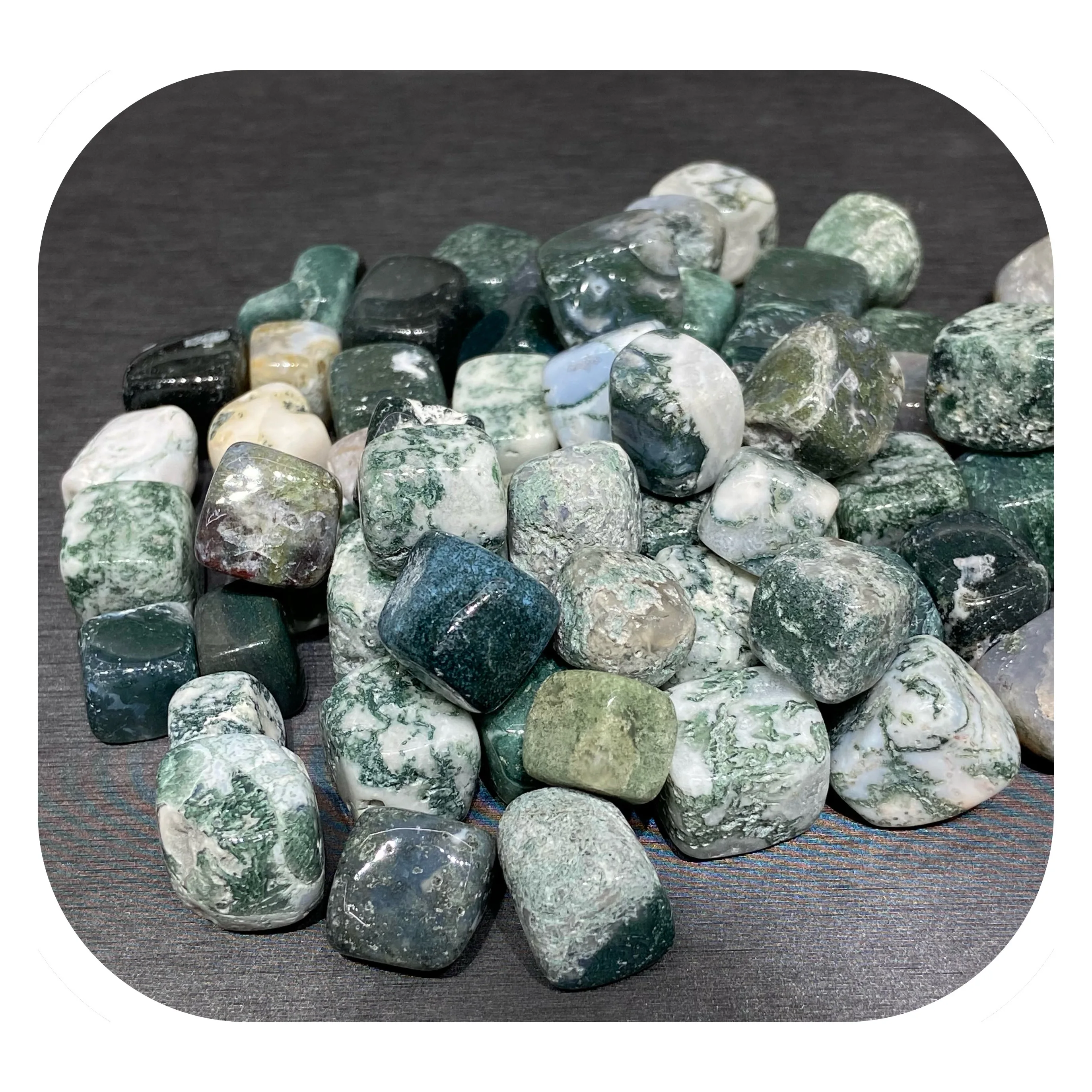 
New Crystal Decoration Folk Crafts Natural Aqua Grass Agate Polished Cube Crystal Treated Stone 