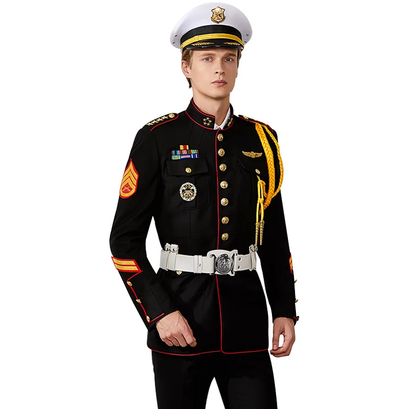 High Quality Fashionable Custom Winter Black Airport Hotel Work Wear Royal Security Guard Uniforms for Men