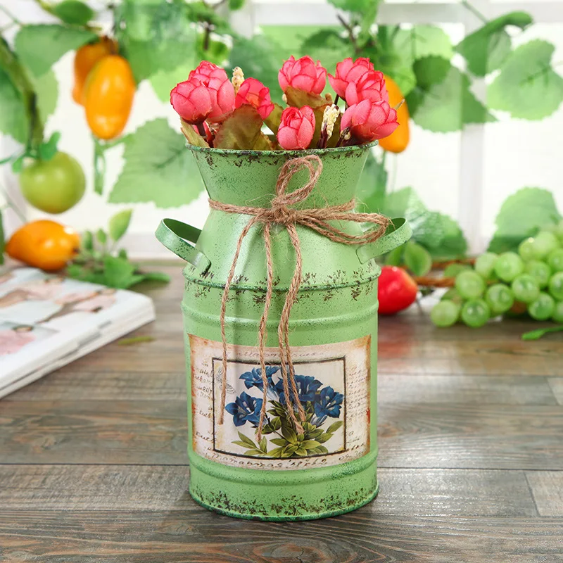 Wholesale home decor vintage style floor metal flower vase