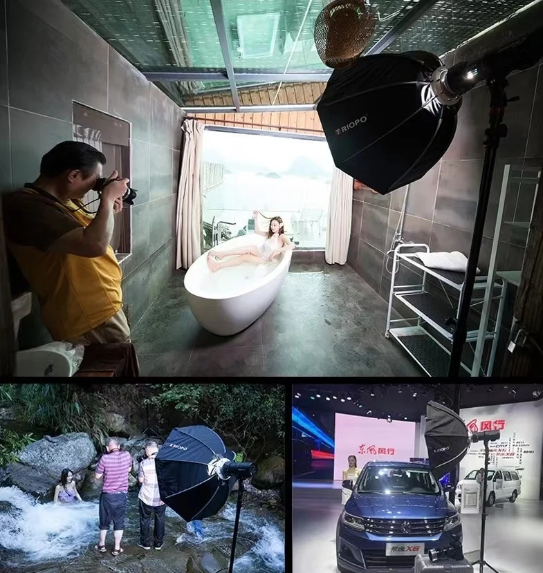 Professional Lighting Speedlite Softbox Bracket Mount Foldable Octagon Softbox for Photography Photographi Lightbox