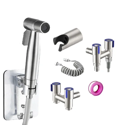 Bathroom Handheld Toilet Bidet Sprayer Set Hand Shattaf Sprayer Abs Portable Kit Toilet Bidet Set Toilet Water Sprayer