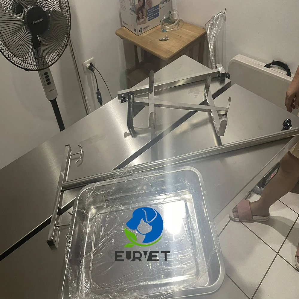 EUR VET High Quality Veterinary Equipment Electric Lifting Vet Operating V-type Animal Table Stainless Steel
