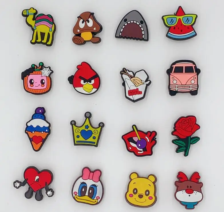 100Pcs Pack Shoe Decorations Charms for Boys Teens Kids PVC Clog Accessories Pins