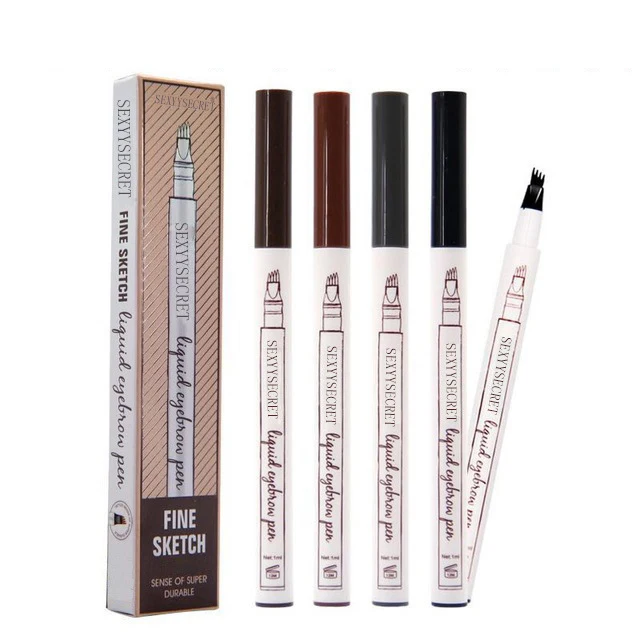 1pc 4Head Eyebrow Marker Pencil Waterproof Microblading Eyebrow Thin Tattoo Pen Eyebrows Shades Makeup Eye Brow Pencil