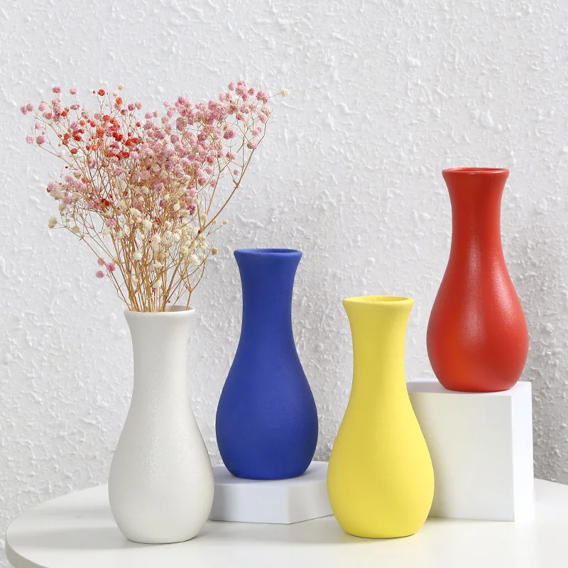 Modern Farmhouse Decor Black Porcelain Vases Boho Style Home Minimalist Nordic Decor Square Ceramic Vase