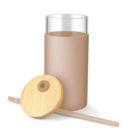 Best Selling 18oz Gradient Color Skinny Tumbler Lid Straw Frosted Straight Glass Water Bottles Sublimation Blank Glass Tumbler