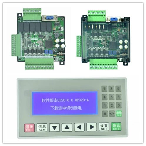 OP320-A text display and FX3U 14/24/32/48 PLC industrial control board With Communication Cable