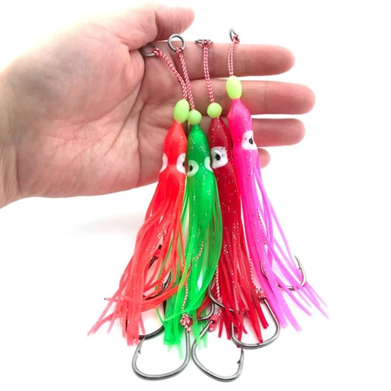 Brand New 40g-200g Big Game Squid Jig Lures With BKK Double Hooks Vertical Saltwater Speed Jigging Artificial Lures