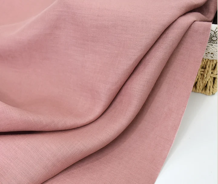 Linen fabric wholesale pure linen fabric with colorful stock color and custom digital printing