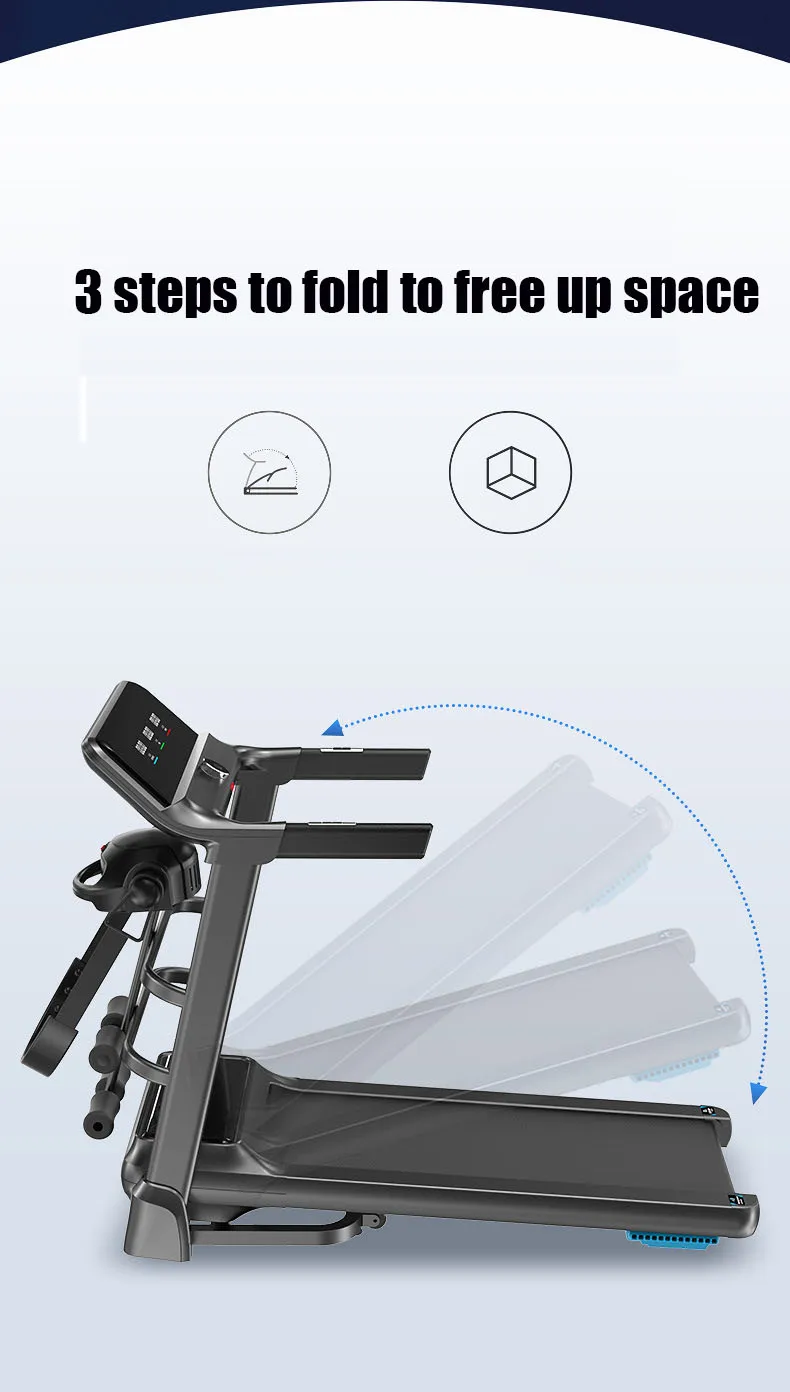 Home Treadmill With Blue- tooth Speaker Treadmill Multi-function Knob Infinitely Variable Sports Equipment