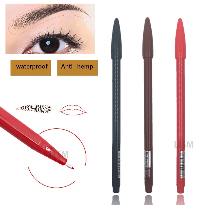 Semi-Permanent Tattoo Mark Eyebrow Lip Line Positioning Pen Waterproof Tattoo Pencil Microblading Surgical Skin Piercing Marker