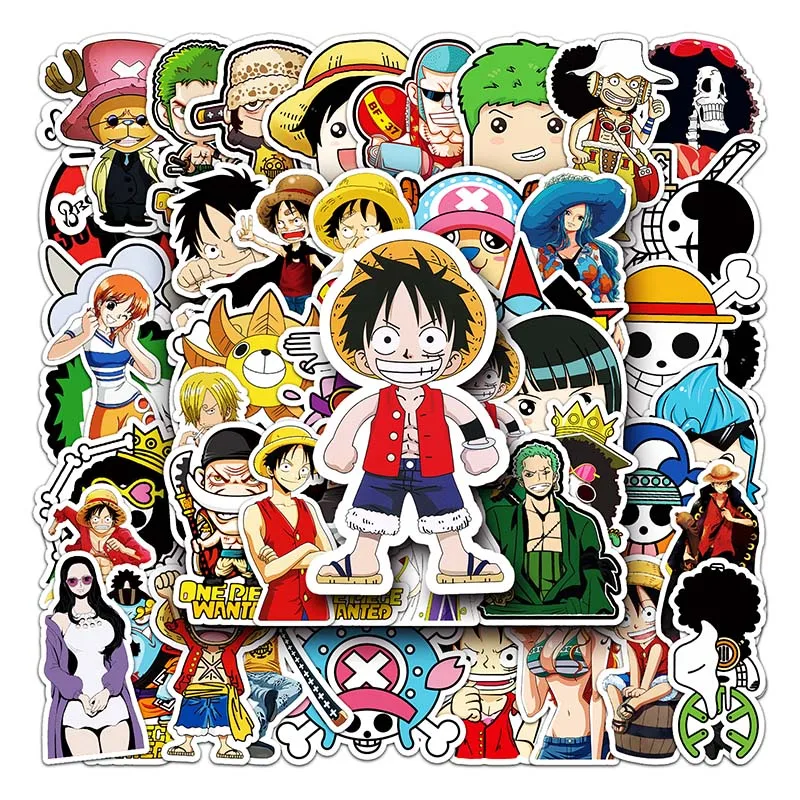 50pcs Factory Direct Sales Anime Sticker Waterproof Kiss cut Sticker Sheet Printing Anime One Piece Cartoon Sticker