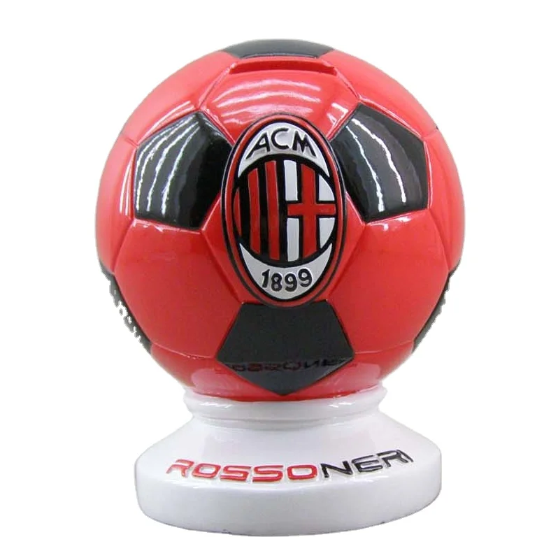 Custom logo Piggy Bank Sports Souvenir Saving Box Football Shape Resin Money Bank for Promotion Gifts