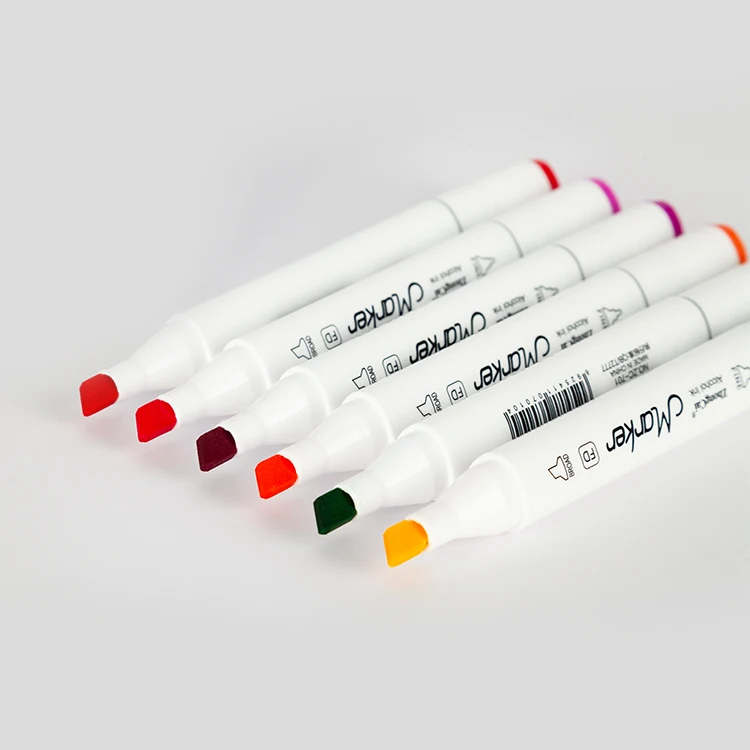 Dual tip highlighter marker pen for laminated paper