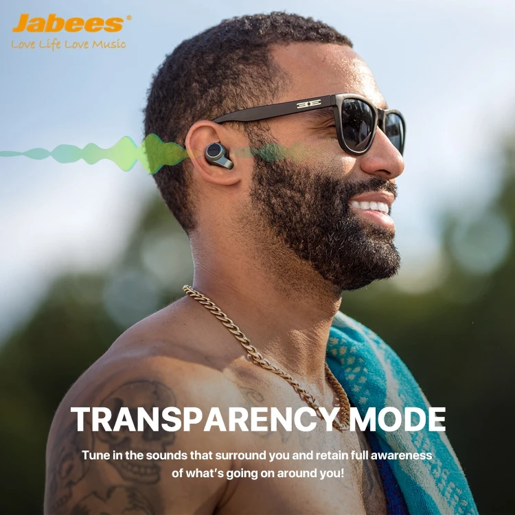 Fast Charging Waterproof IP67 Sport Headset Wireless Headphones Transparency Mode Touch Earphones Bluetooth Earbuds TWS