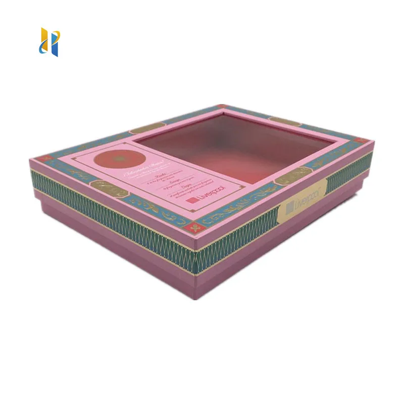 Christmas chocolate gift packing praline paper packaging box flat pack premium chocolate box with ribbon with foam window