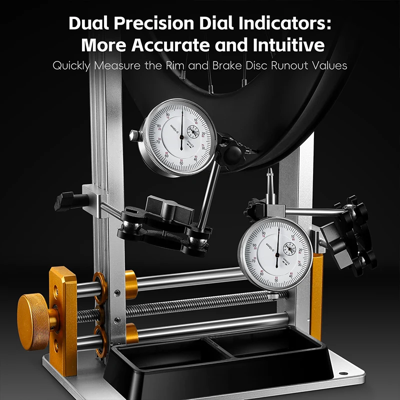 WEST BIKING Aluminum Alloy Wheel Truing Stand With Dial Indicator Bicycle Wheel Truing Stand Professional Bike Turing Stand