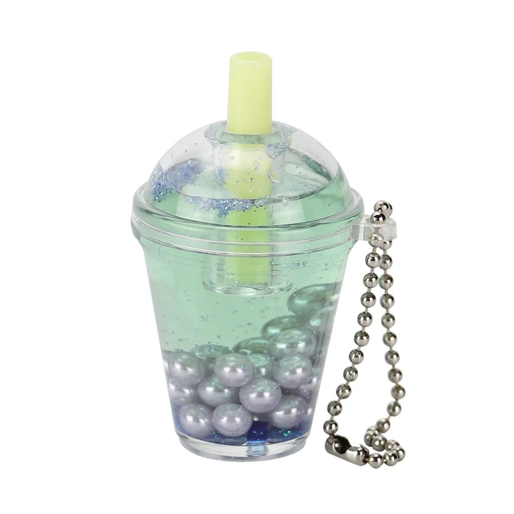 Amazon hottest selling boba milk tea coffee bottle liquid keychain