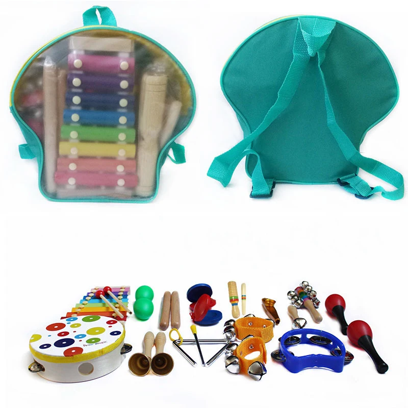 Toddler Musical Instruments 19pcs Wooden Percussion Instruments Toy for Kids Preschool Educational,Musical Toys Set for kids