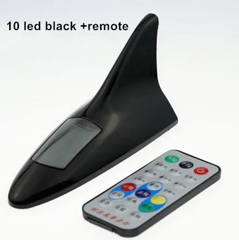 New Solar Powered Car Shark Fin Antenna Style  10 Leds Warning Flash Tail Light