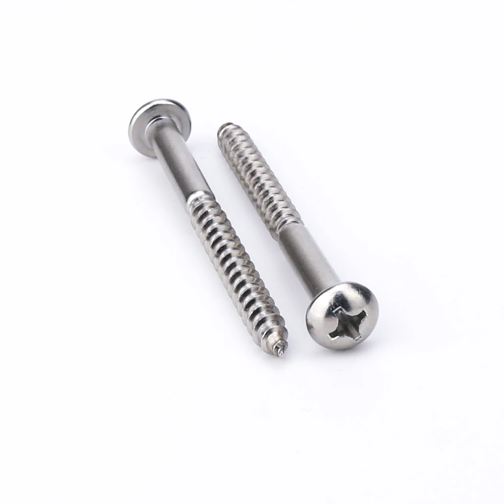 Stainless steel cross slotted pan head self-tapping screw half tooth screw for wood