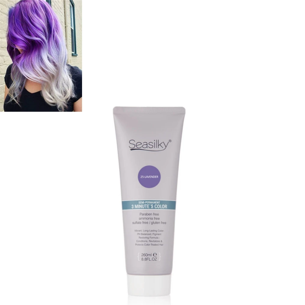 2024 Fashion Lilac Semi-Permanent Hair Conditioning Dye No Ammonia 3 minutes rapid dyeing 260ML