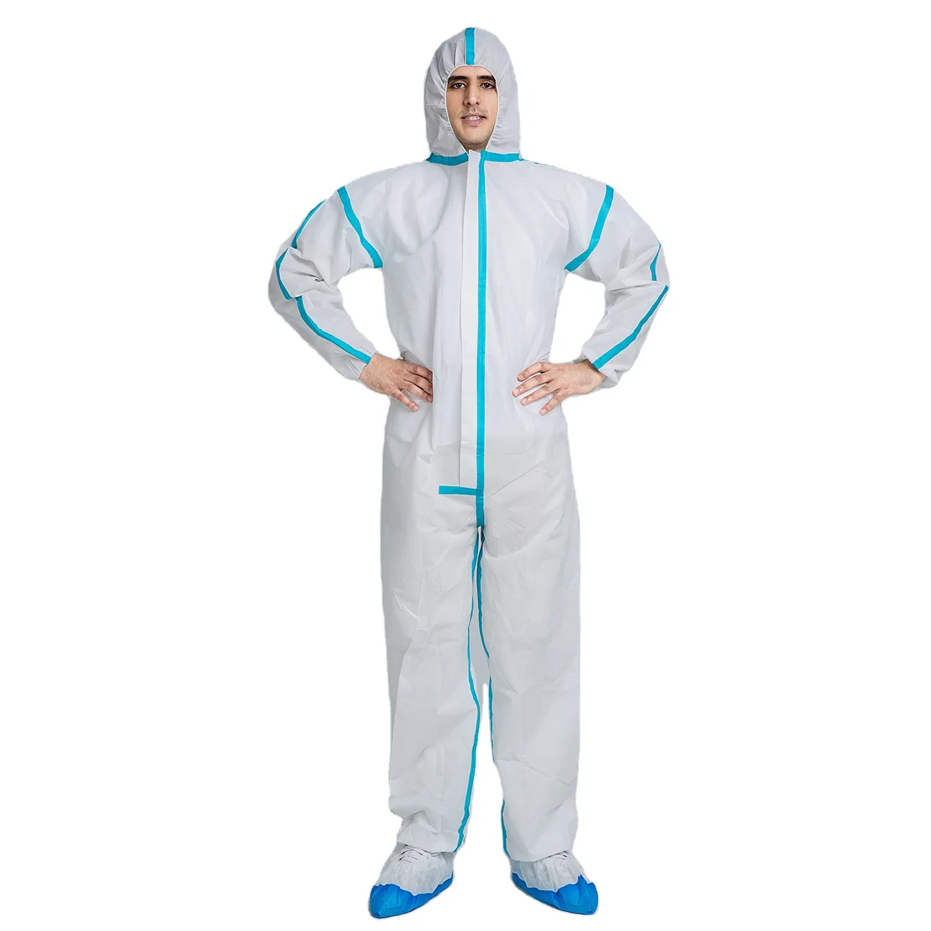Nonwoven coverall workwear Waterproof Microporous medic ppe Type 5 6 Protective Coverall Medical 65Gsm disposable coveralls