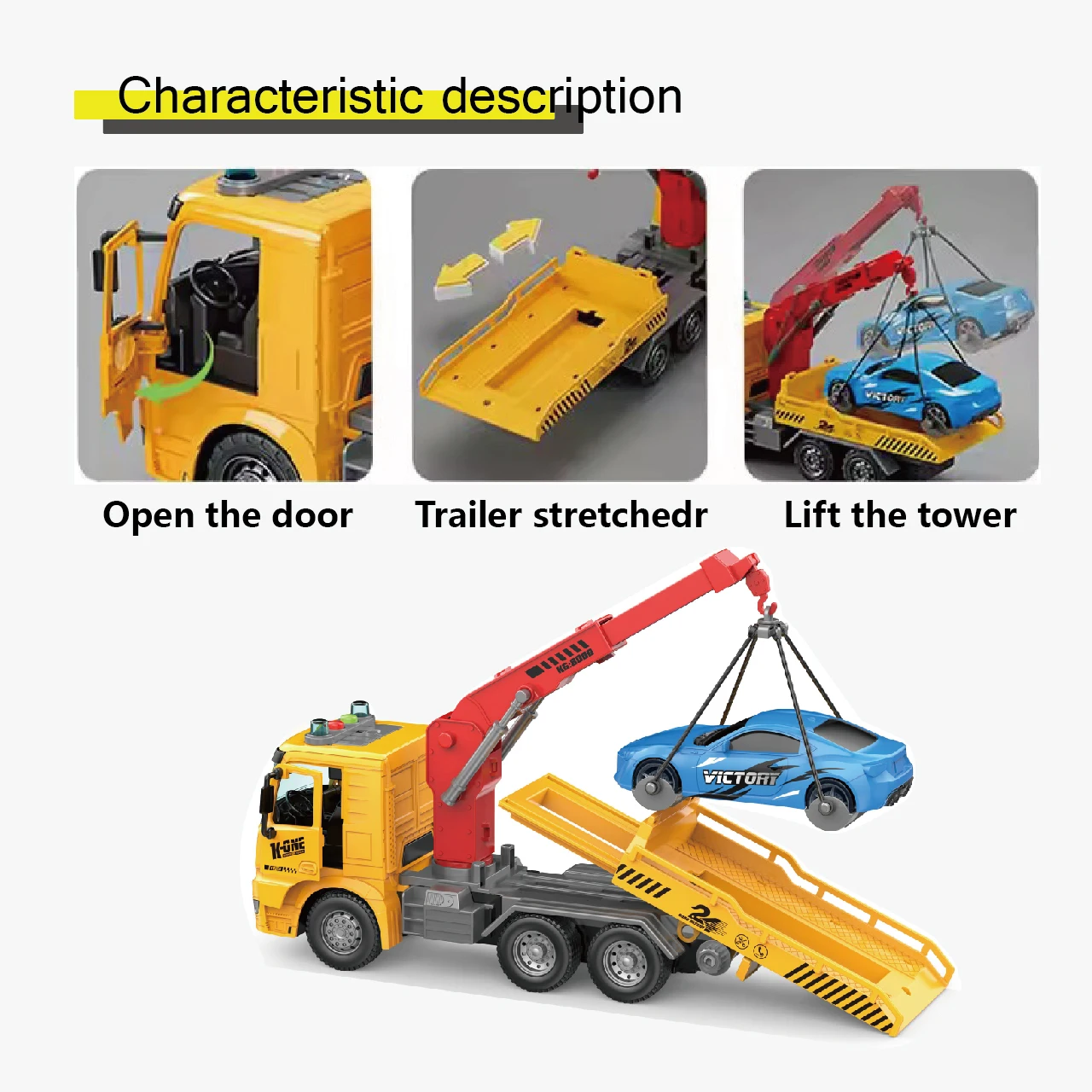 Interesting Plastic Freewheel Car Boys Friction Toy Vehicle Model City Rescue Tow Truck Toys for Kids