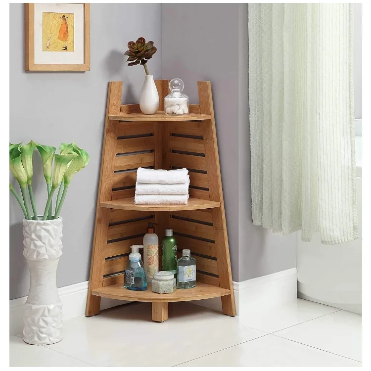 Bamboo Bathroom Corner Shelf