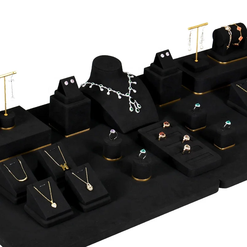 new custom jewelry display stand green portrait neck jewelry props necklace earrings ring bust display stand