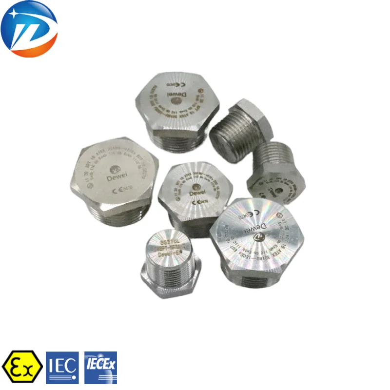 
NPT Metric G IP66 brass stainless steel waterproof Explosion-proof male threaded stopping plug With ATEx IECEx Certificate 
