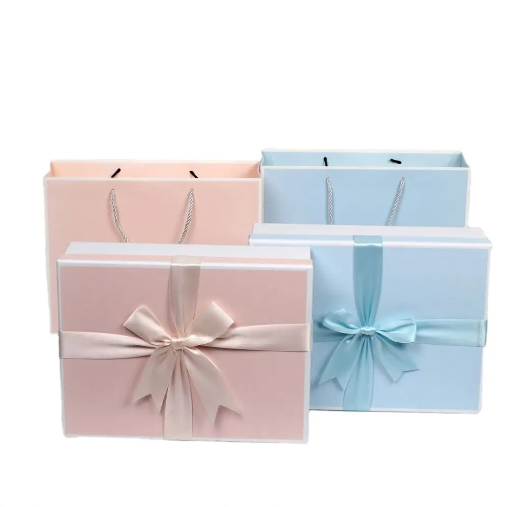 Christmas bow ribbon birthday gift box Underwear silk scarf wrapped gift box hand gift box