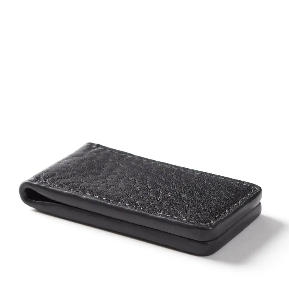 Front Pocket Mens Slim Magnetic Leather Money Clip Promotion Gift Minimal Wallet