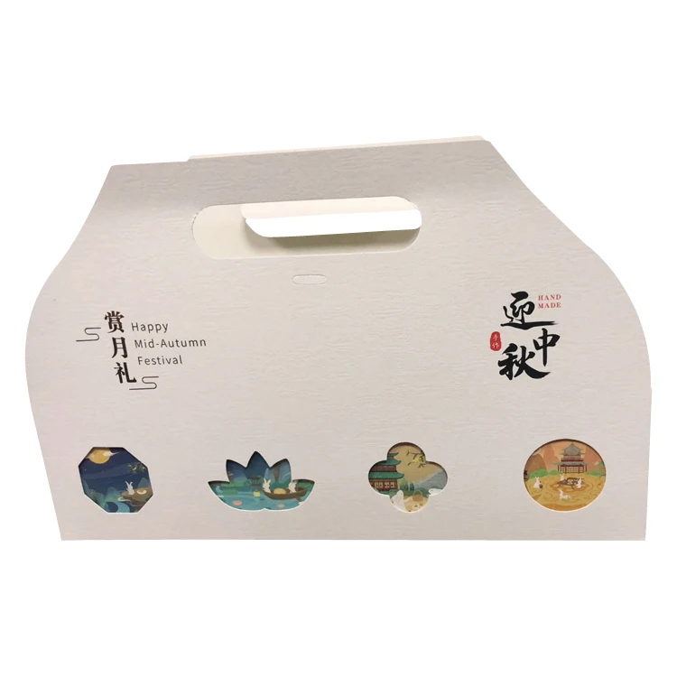 China carton factory custom food paper open window pink cake food takeaway box