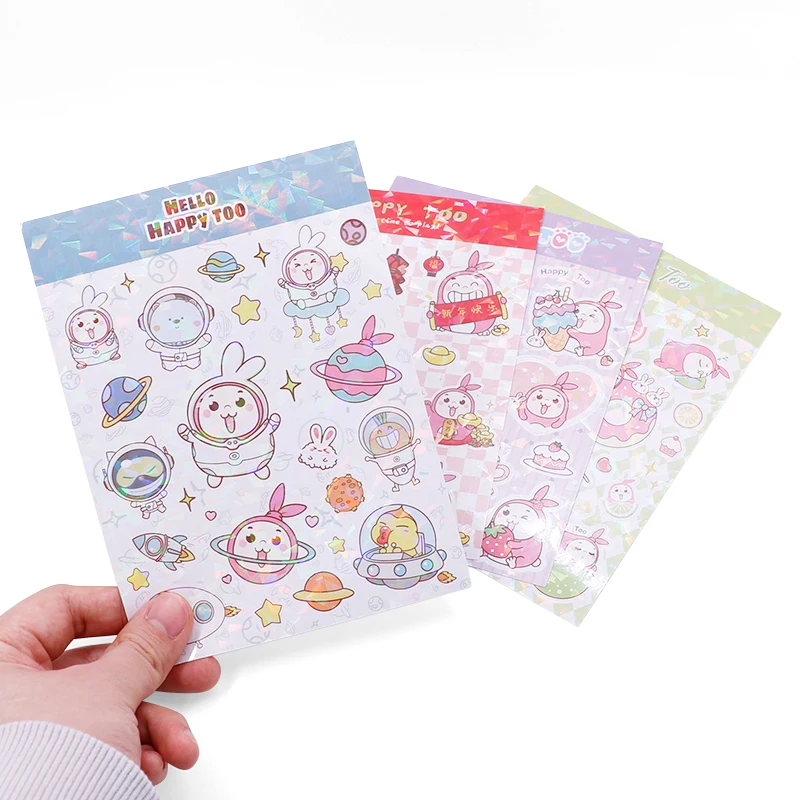 Vinyl Kawaii Anime Cartoon Cute Decorative Happy Too Kiss Cut Sticker Sheet