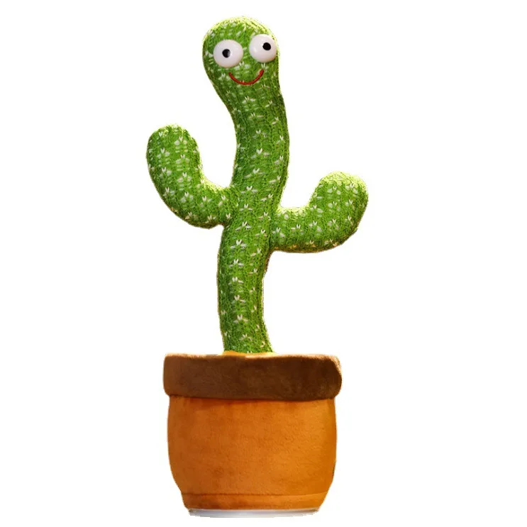 Hot luminous singing recording Cactus toy music toy Electronic Dancing Cactus Plush toy Cartoon Potted Holiday Decoration Gift