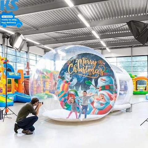 Outdoor Kids Adults Party New Year Decoration Giant Christmas Inflatable Snow Globe Balloon Bubble House Inflatable Clear Dome