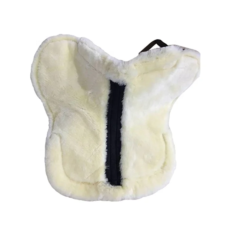 Black /White Australian Lambskin Dressage Polycotton Horse Saddle Pad With Sheepskin for equestrianism